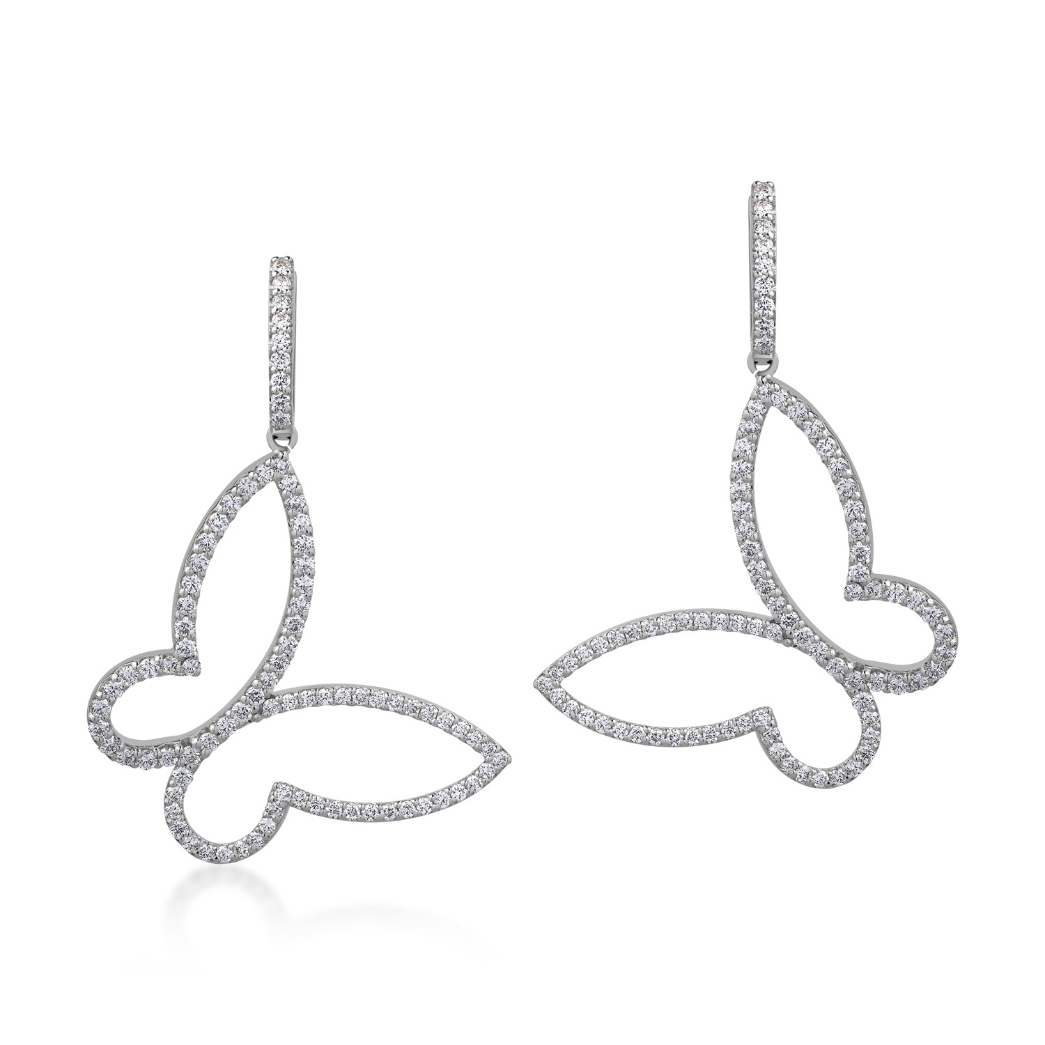 18K white gold earrings with 2.1ct diamonds
