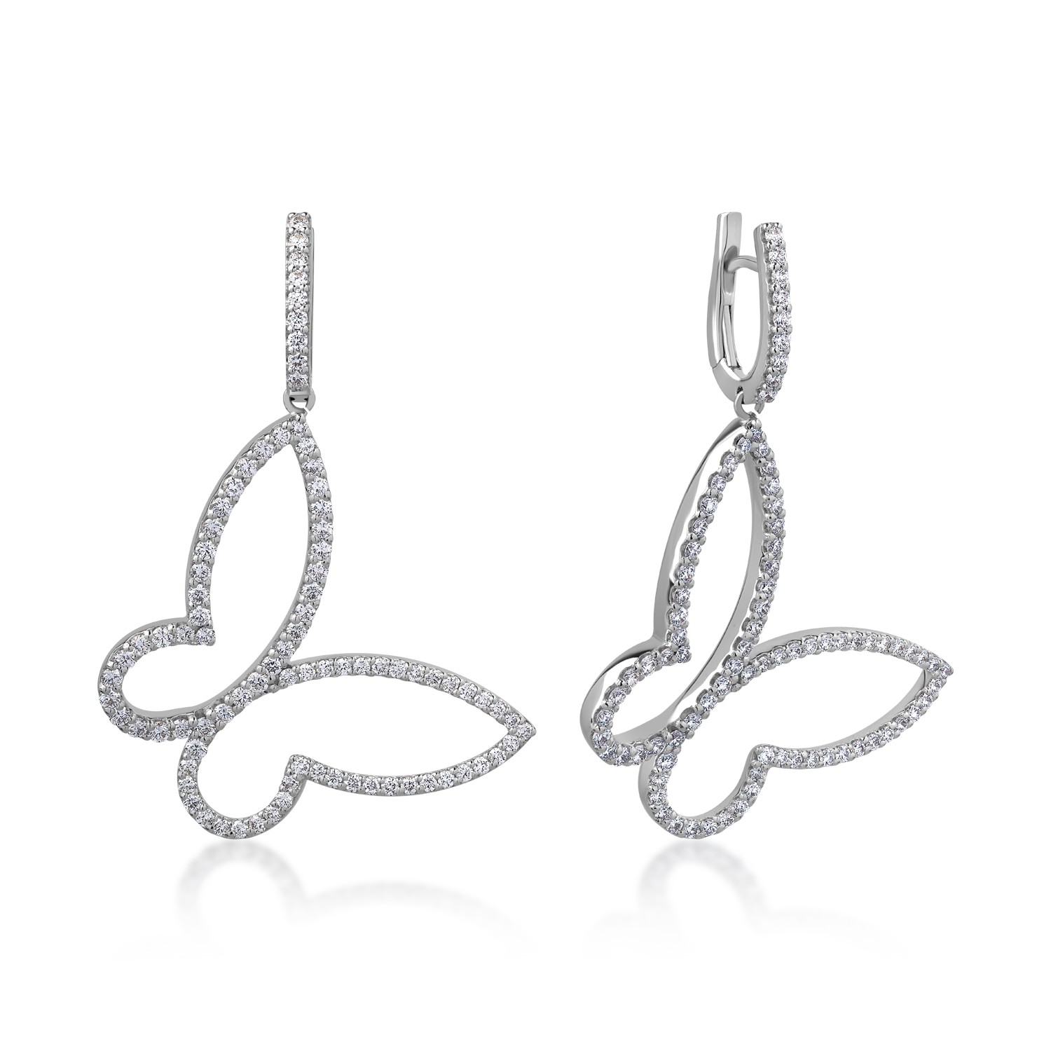 18K white gold earrings with 2.1ct diamonds