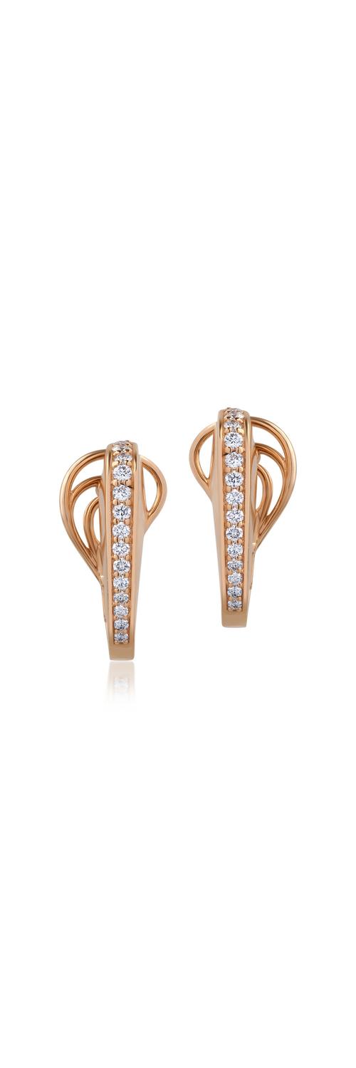 18K rose gold earrings with 0.64ct diamonds