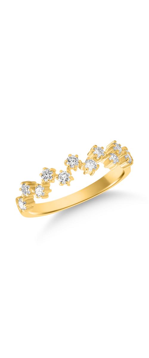 18K sárga arany gyűrű 0.41ct gyémántokkal
