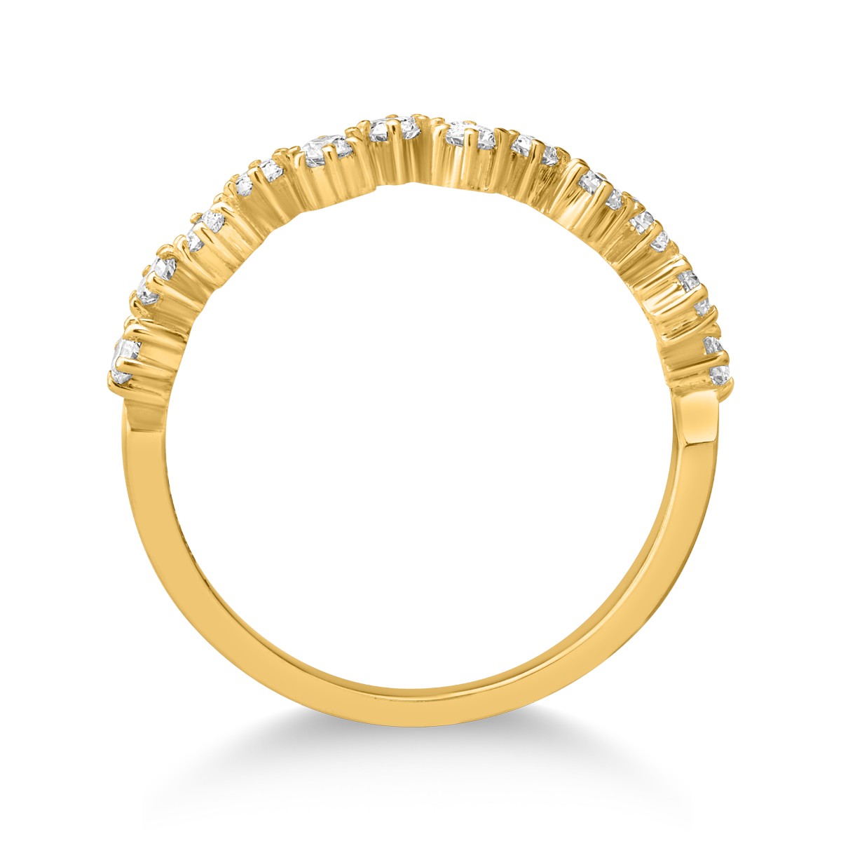 18K sárga arany gyűrű 0.41ct gyémántokkal