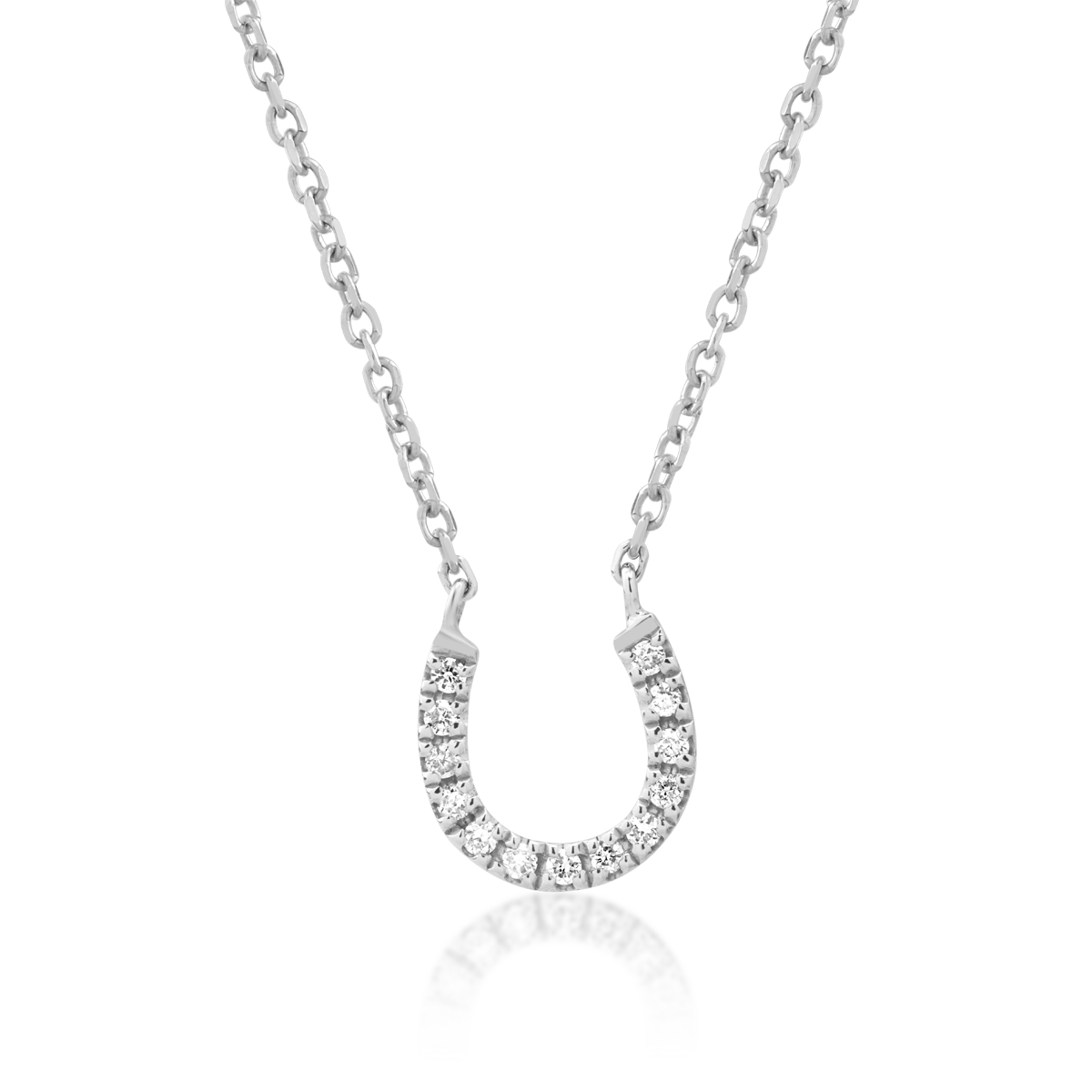 White gold pendant necklace with 0.04ct diamonds