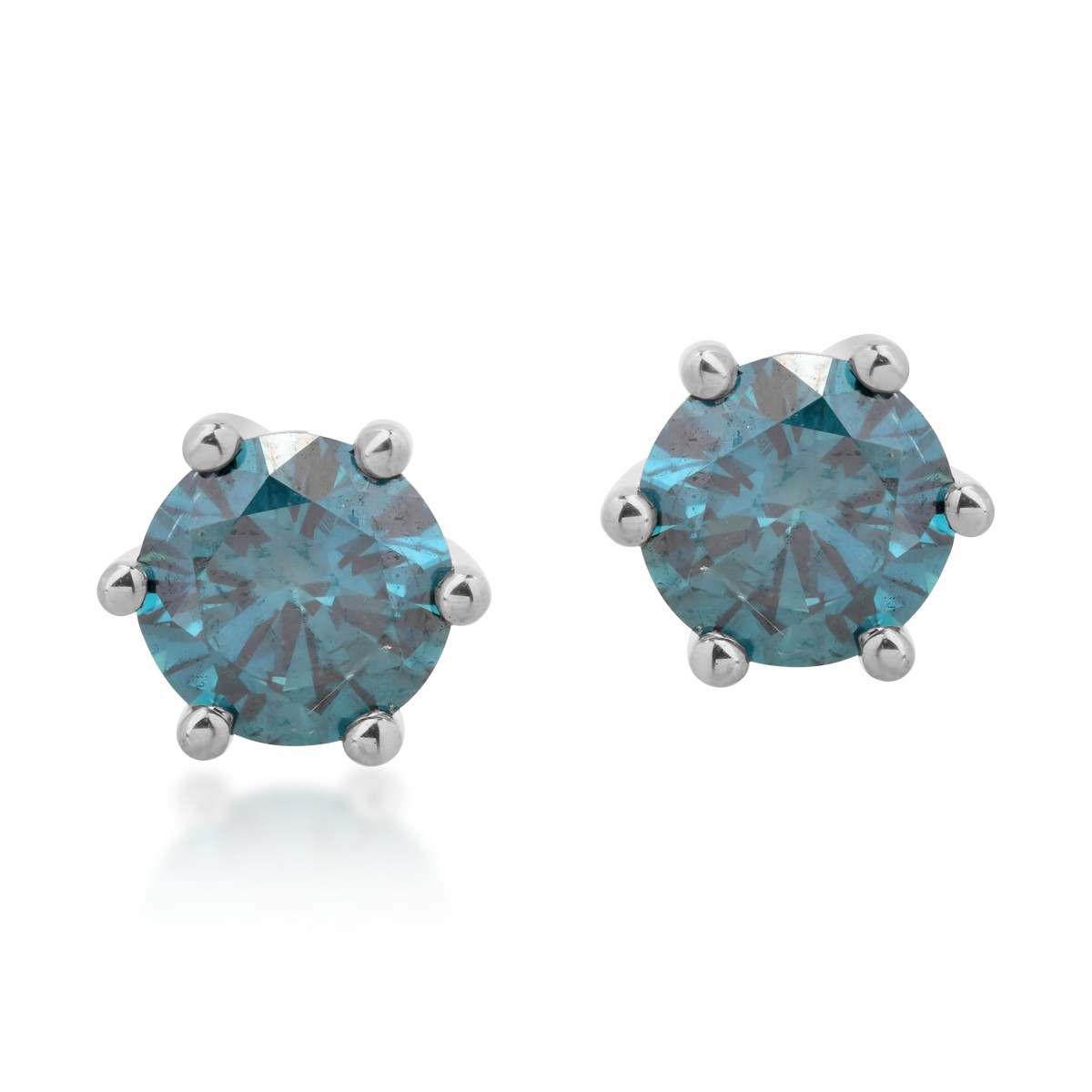 18K fehérarany fülbevaló 0.8kt kék gyémántokkal