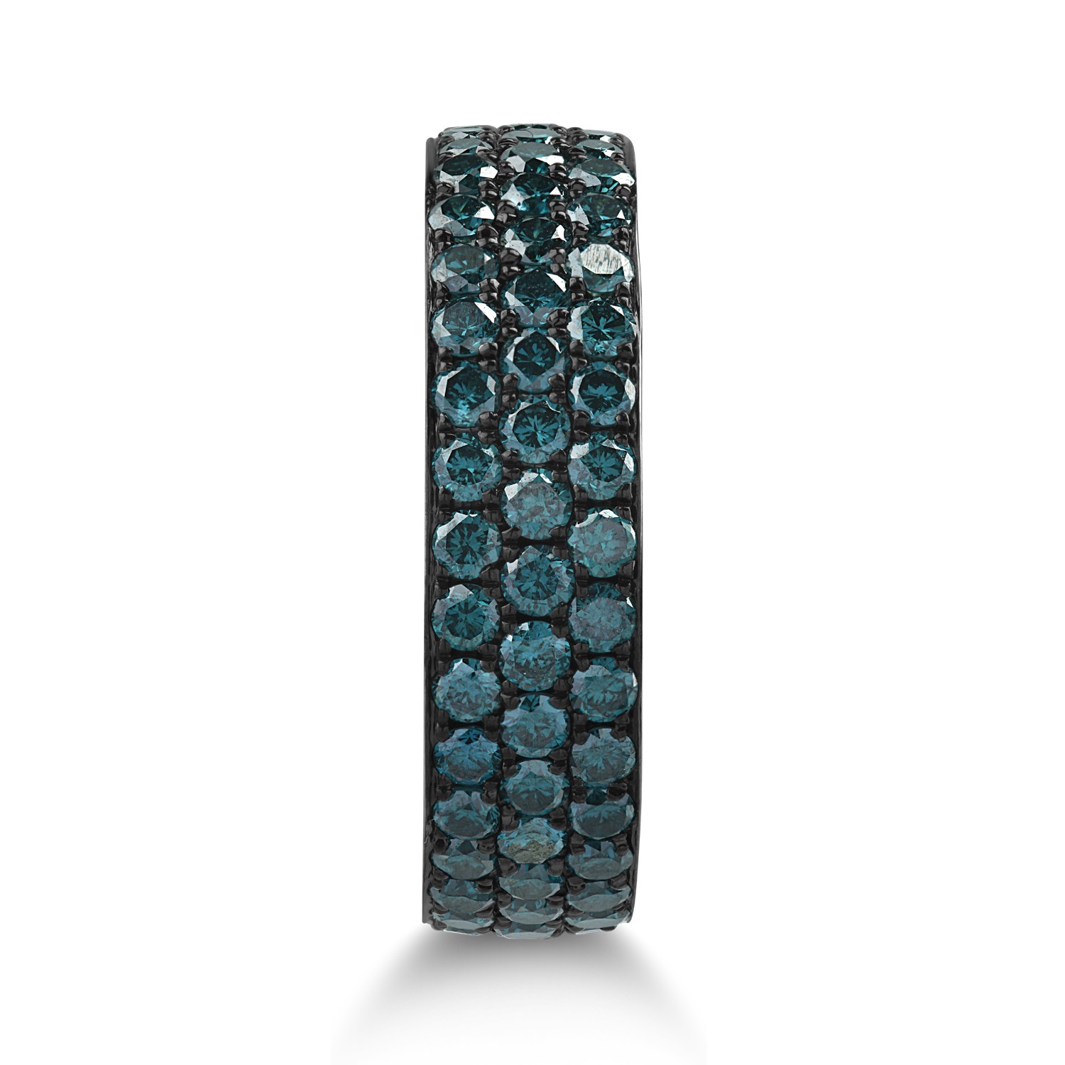 Half eternity ring in white gold with 0.92ct blue diamonds