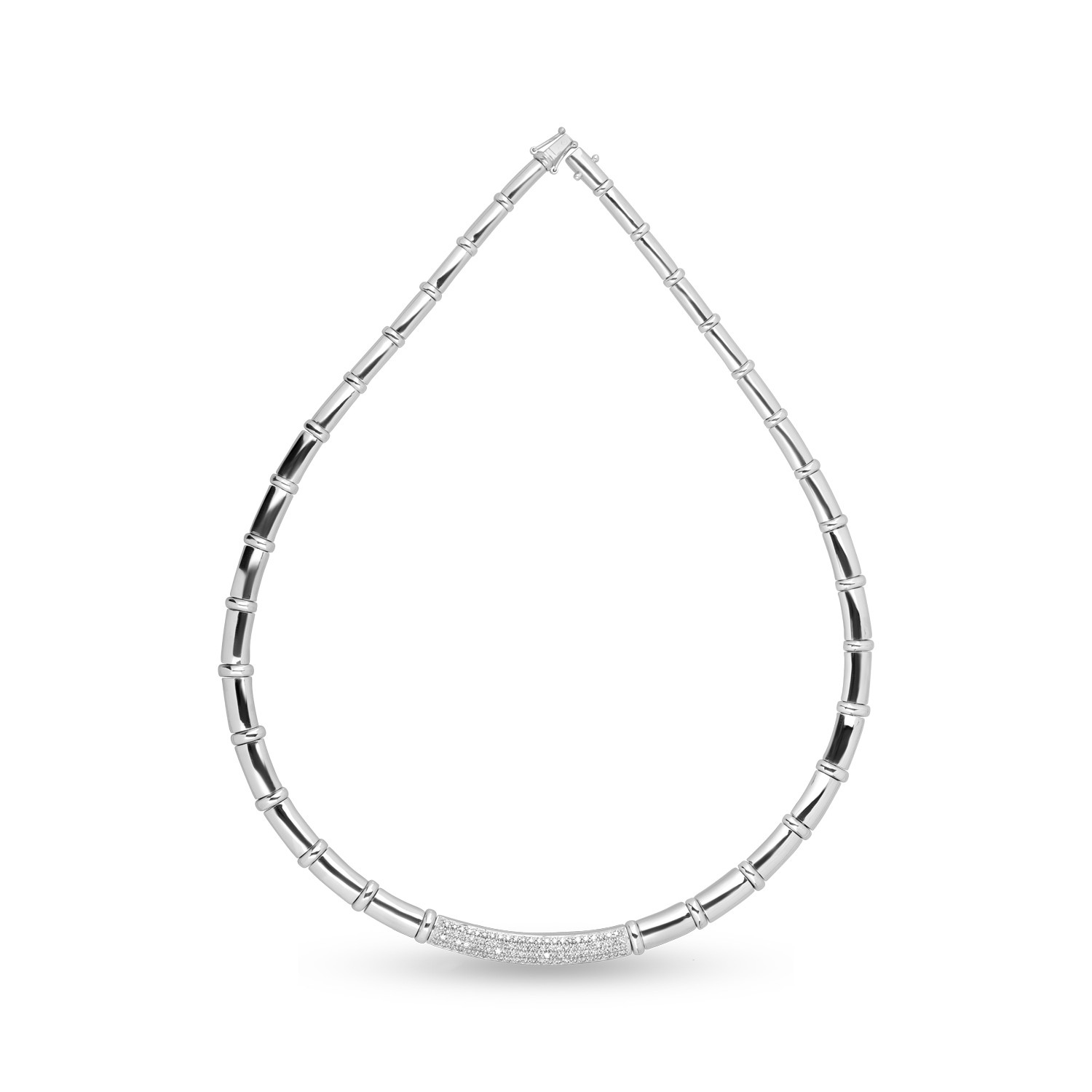14K white gold necklace with 1.46ct diamonds