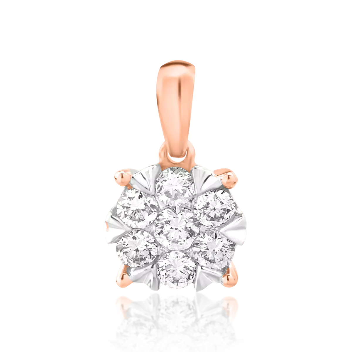 18K white-rose gold pendant with 0.25ct diamonds
