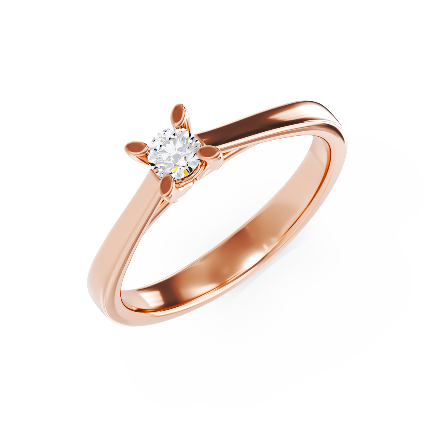 18K rose gold engagement ring with 0.1ct diamond