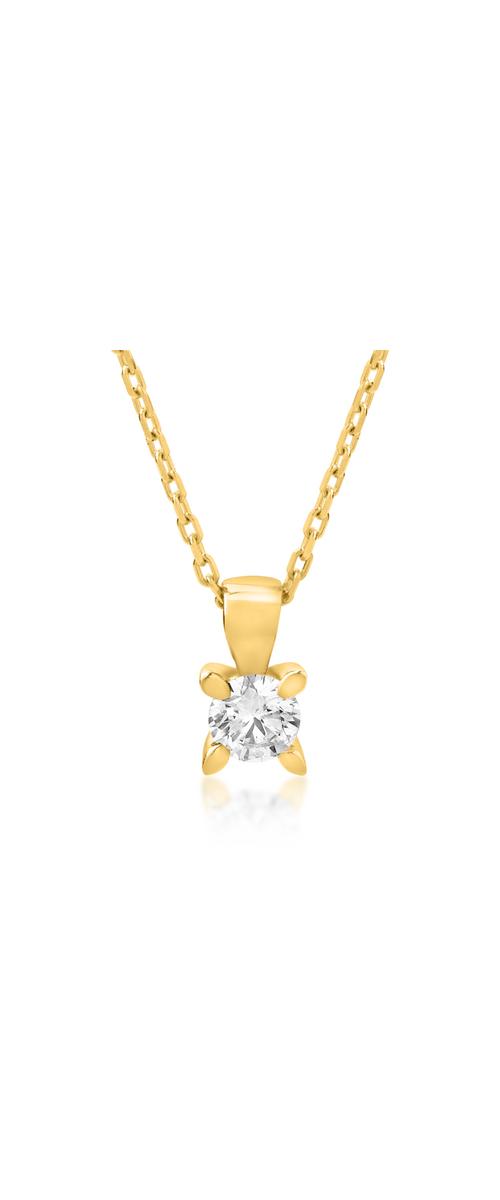 18K sárga arany nyaklánc medállal 0.2kt gyémánttal