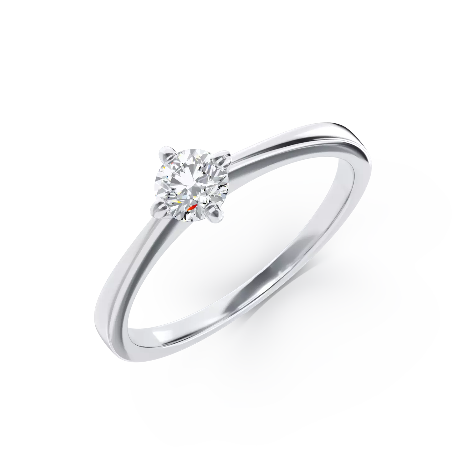 Inel de logodna din aur alb de 18K cu diamant de 0.31ct