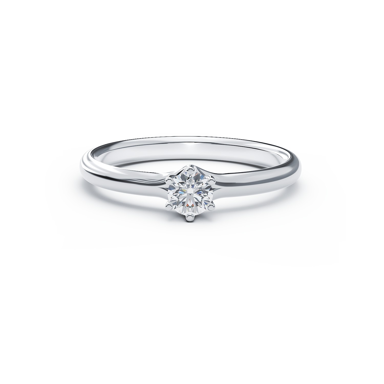 Inel de logodna din platina cu un diamant solitaire de 0.19ct