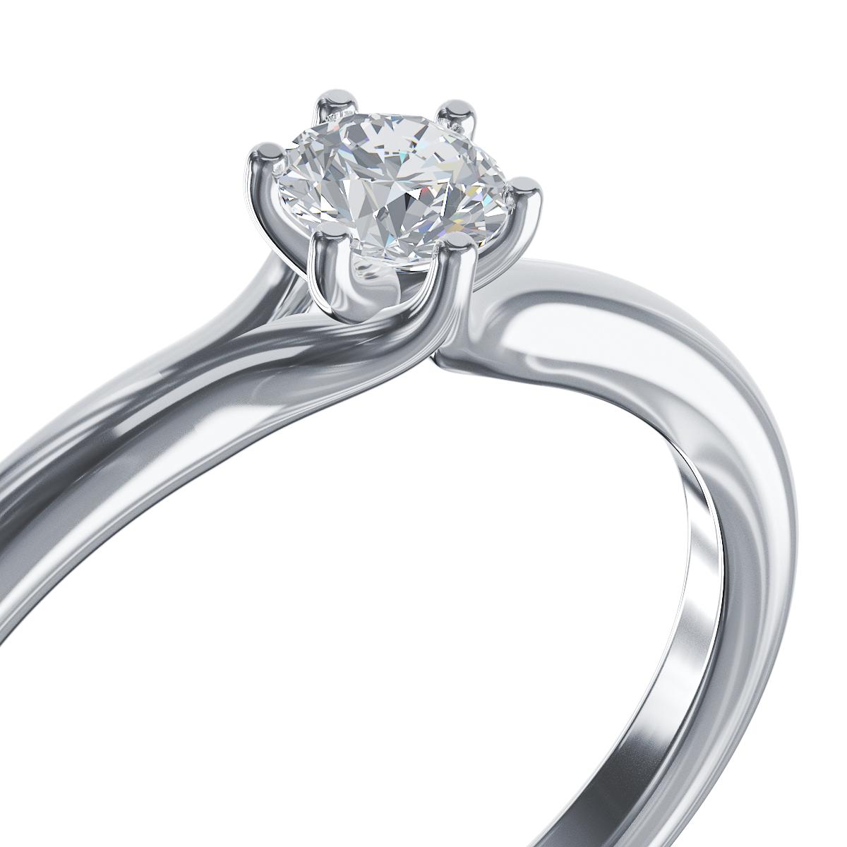 Inel de logodna din platina cu un diamant solitaire de 0.193ct