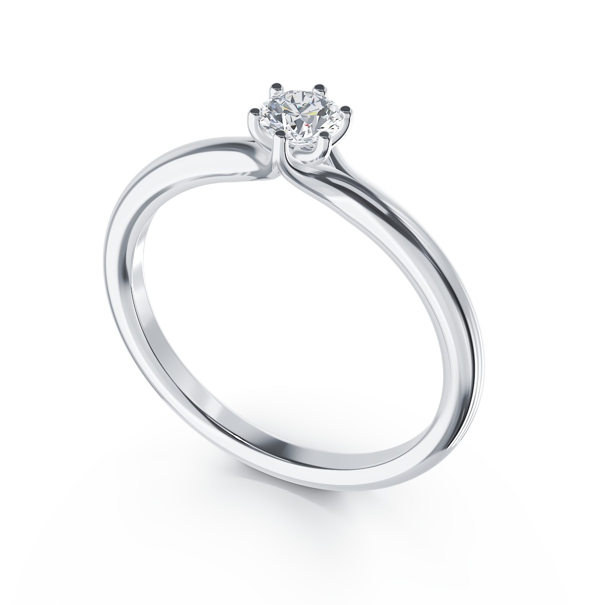 Inel de logodna din platina cu un diamant solitaire de 0.264ct