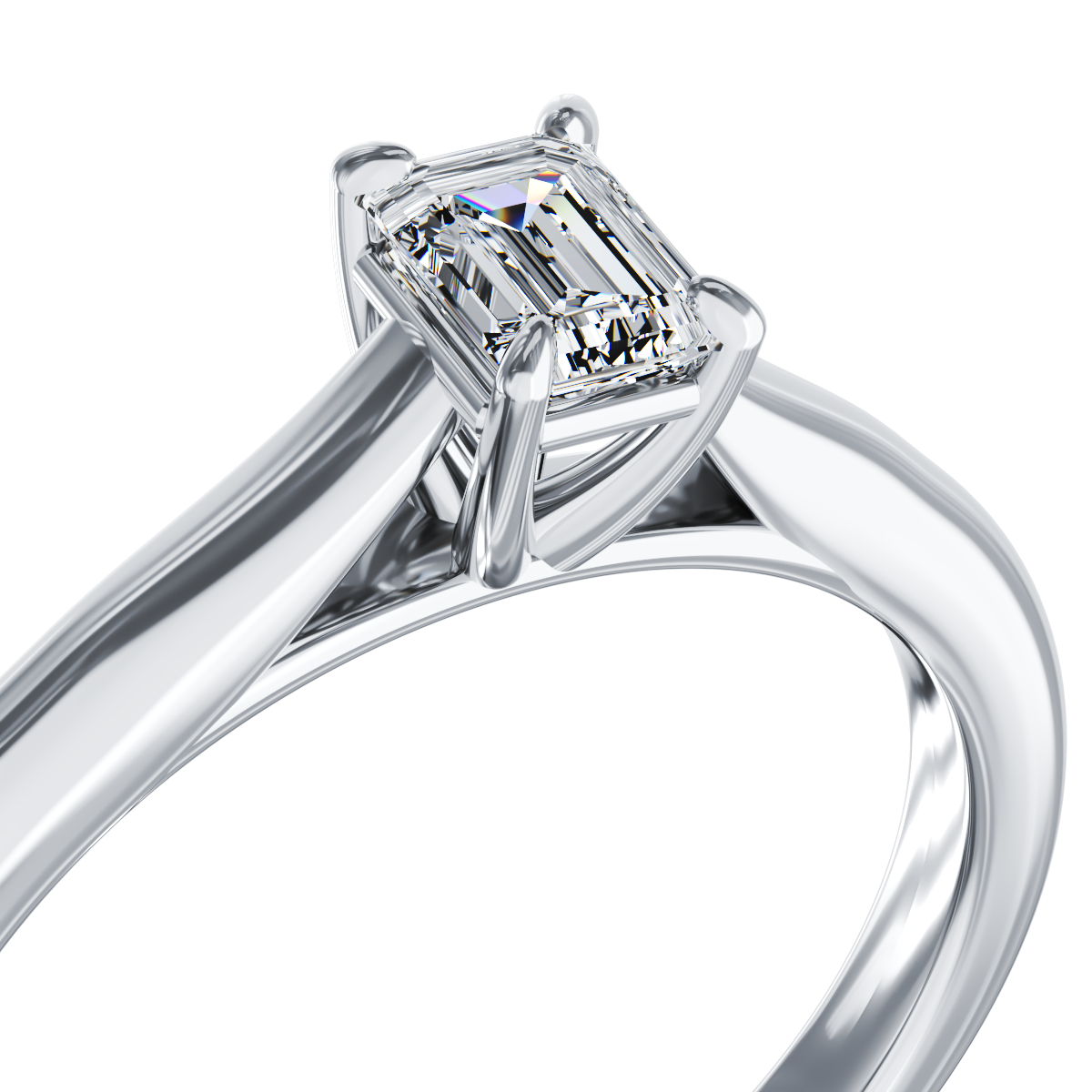Poze Inel de logodna din platina cu un diamant solitaire de 0.256ct