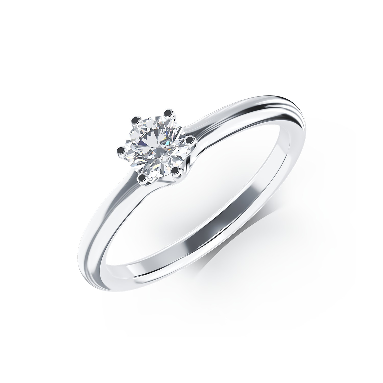 Inel de logodna din platina cu un diamant solitaire de 0.3ct