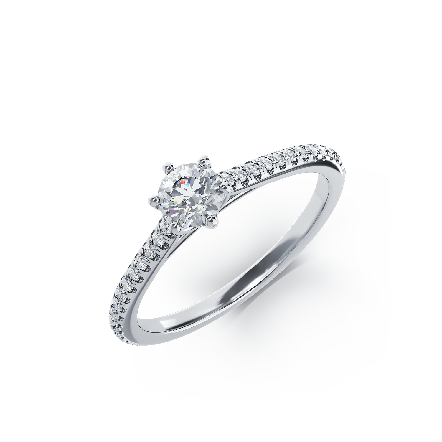 Inel de logodna din platina cu diamant de 0.31ct si diamante de 0.172ct 0.172ct poza noua reduceri 2022