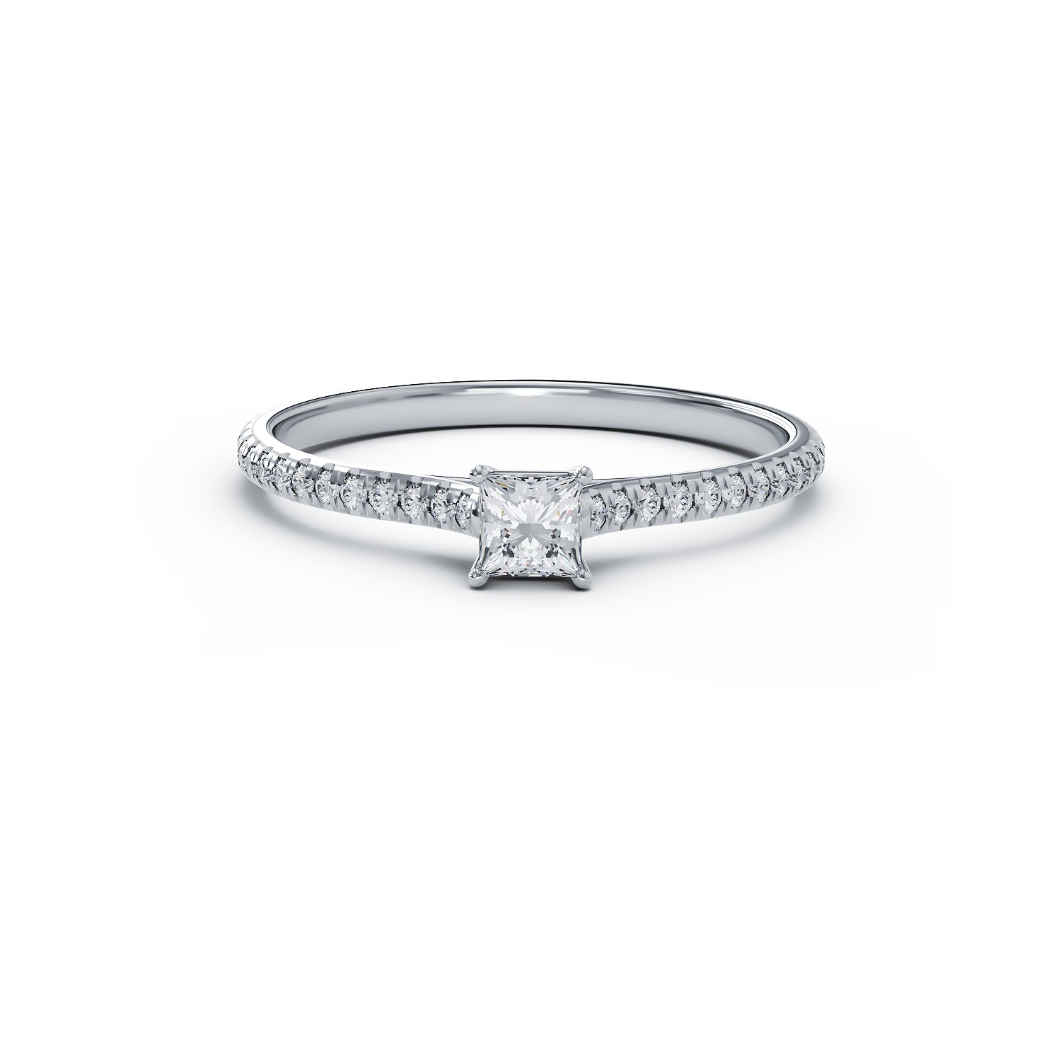 Platinum engagement ring with 0.2ct diamond and 0.16ct diamonds