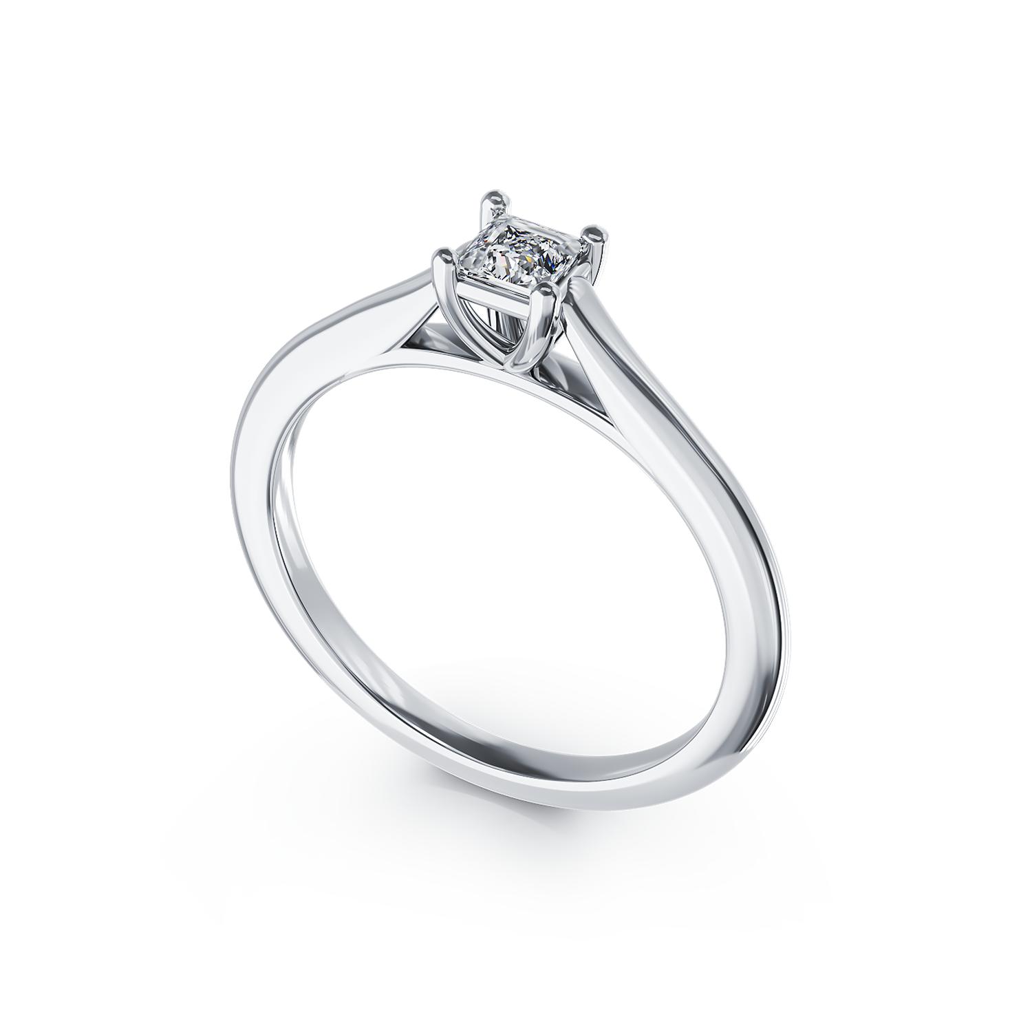 Inel de logodna din platina cu un diamant solitaire de 0.2ct