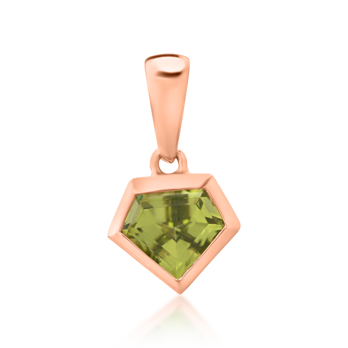 18K rose gold pendant with 0.62ct peridot