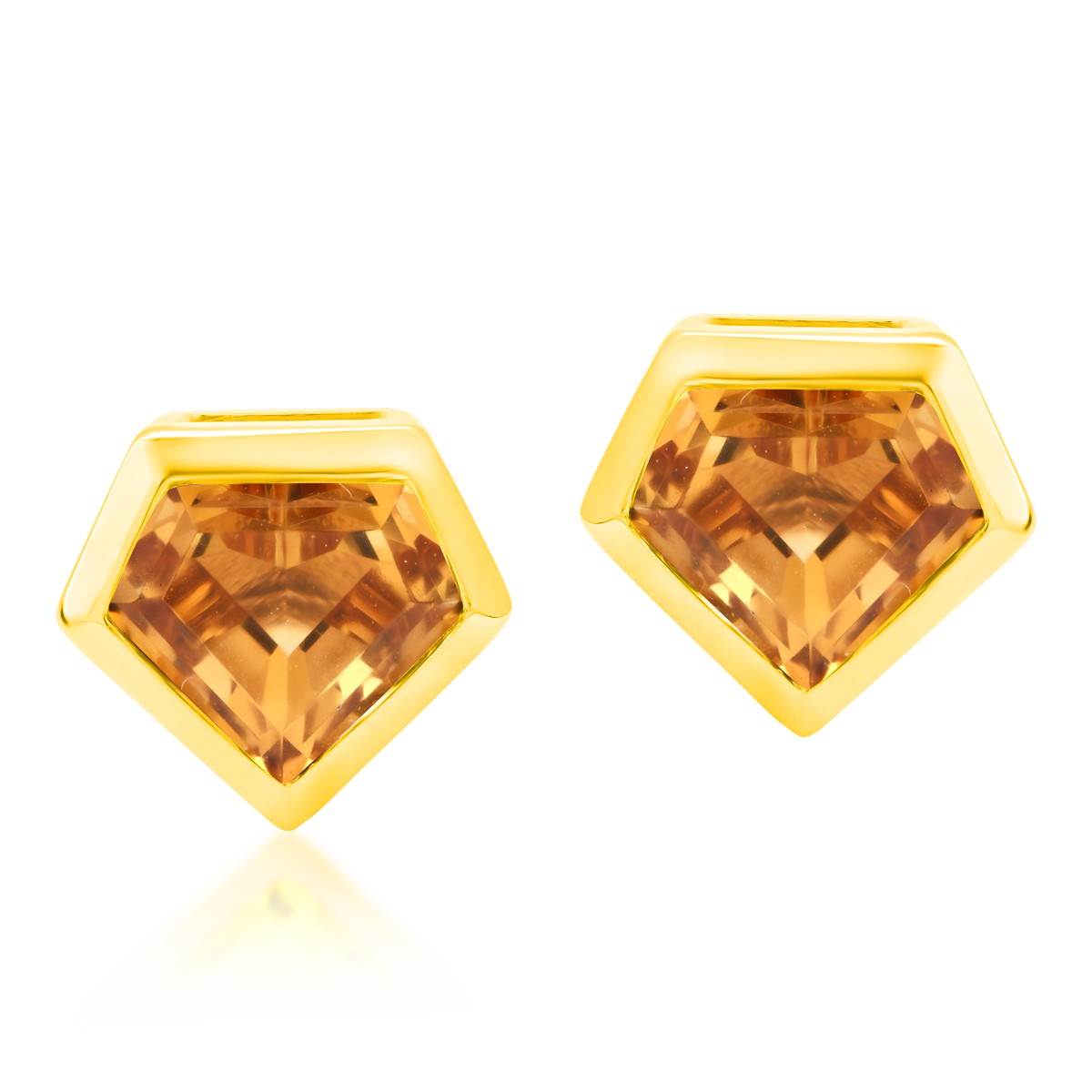 18K yellow gold earrings with 1.084ct citrine