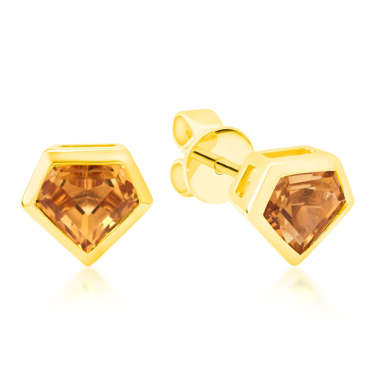 18K yellow gold earrings with 1.084ct citrine