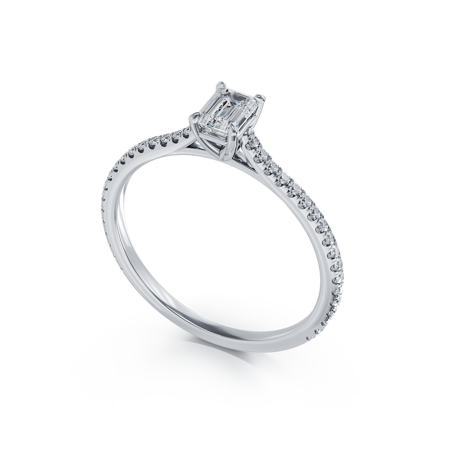 Inel de logodna din platina cu diamant de 0.31ct si diamante de 0.19ct