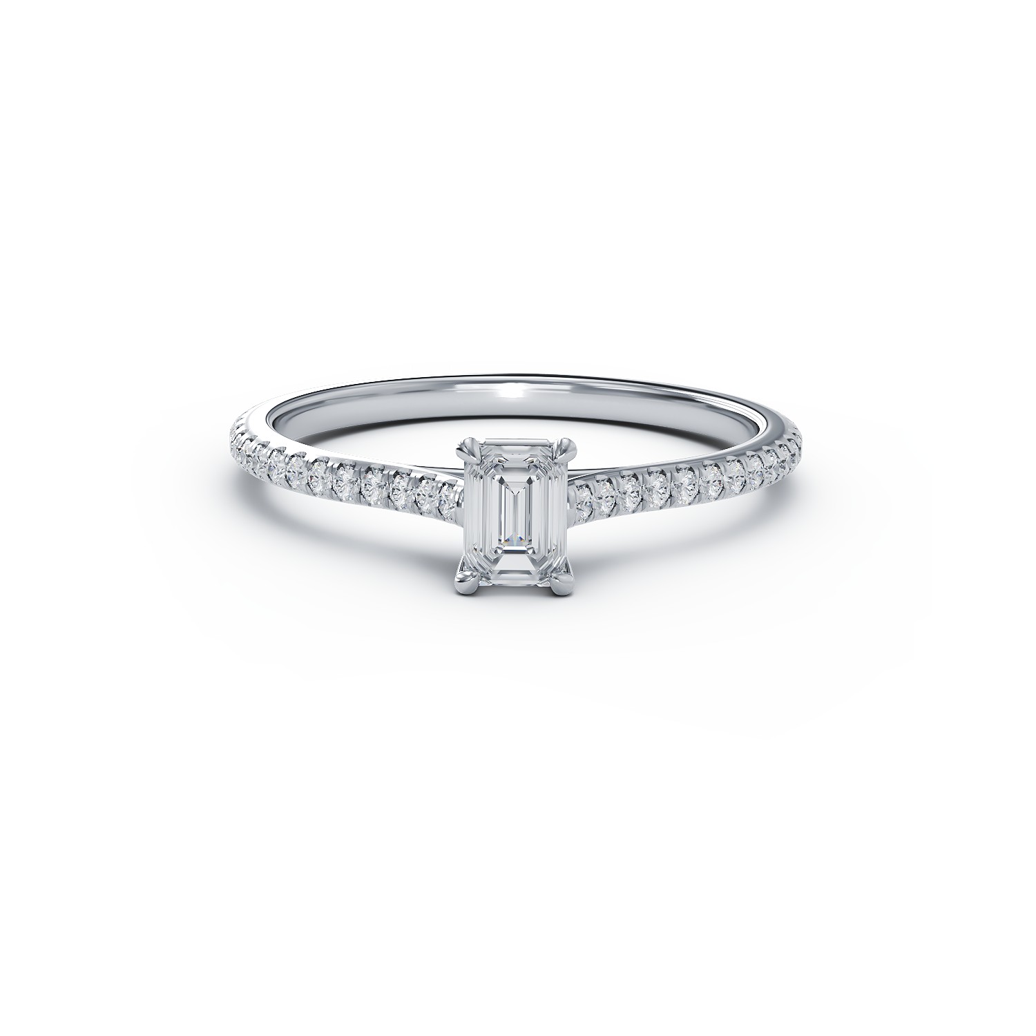 Inel de logodna din platina cu diamant de 0.31ct si diamante de 0.19ct