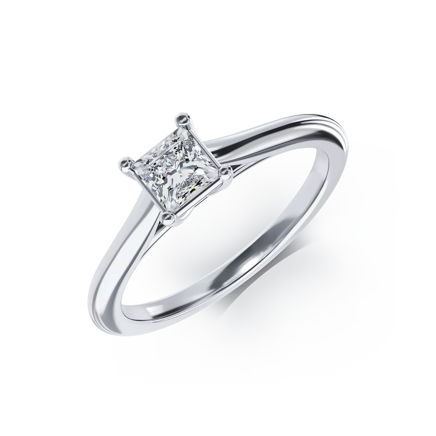 Inel de logodna din platina cu un diamant solitaire de 0.42ct