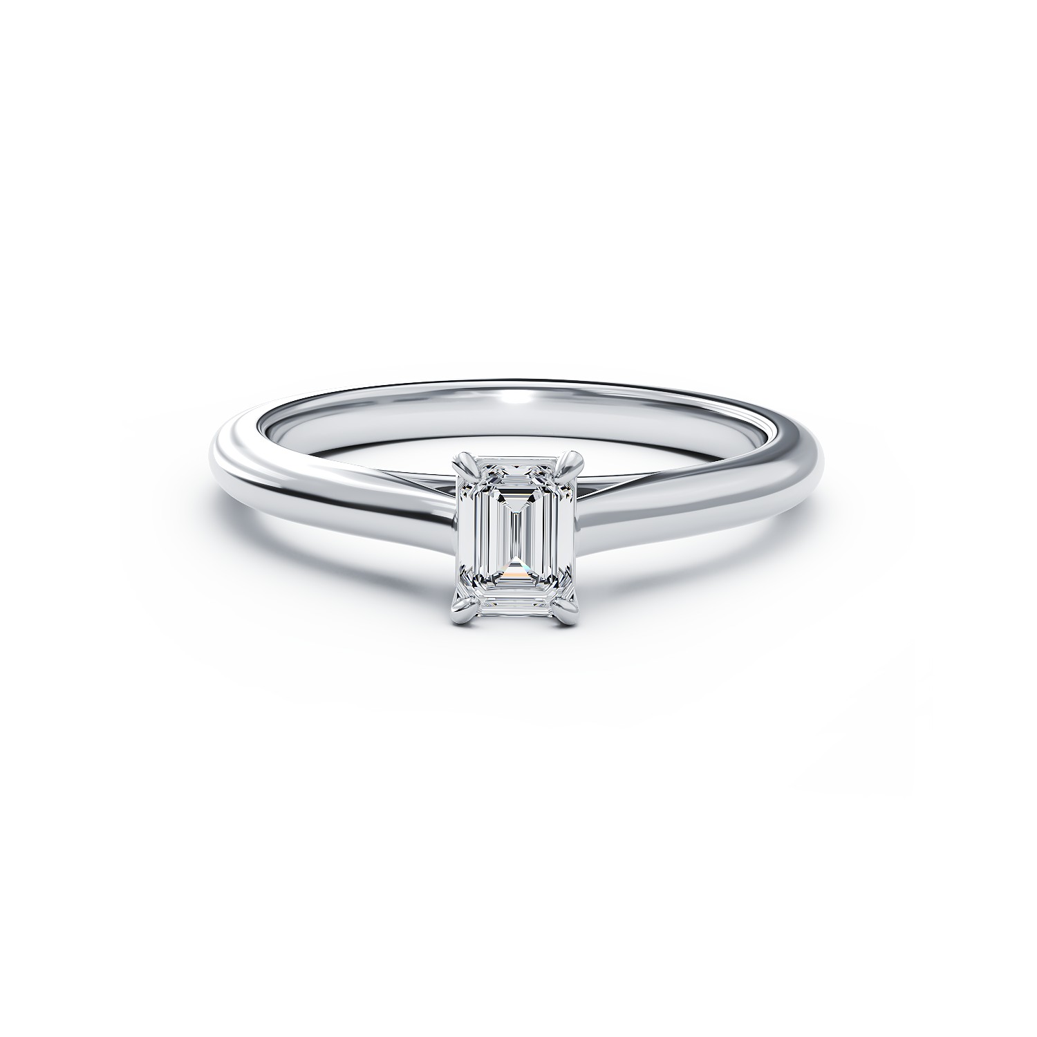 Inel de logodna din platina cu un diamant solitaire de 0.41ct