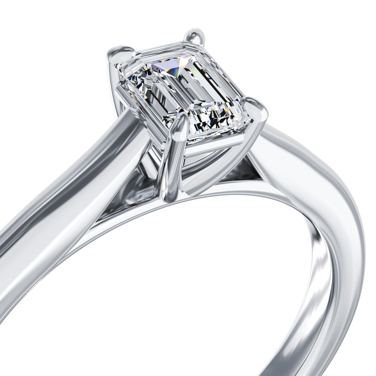 Inel de logodna din platina cu un diamant solitaire de 0.4ct