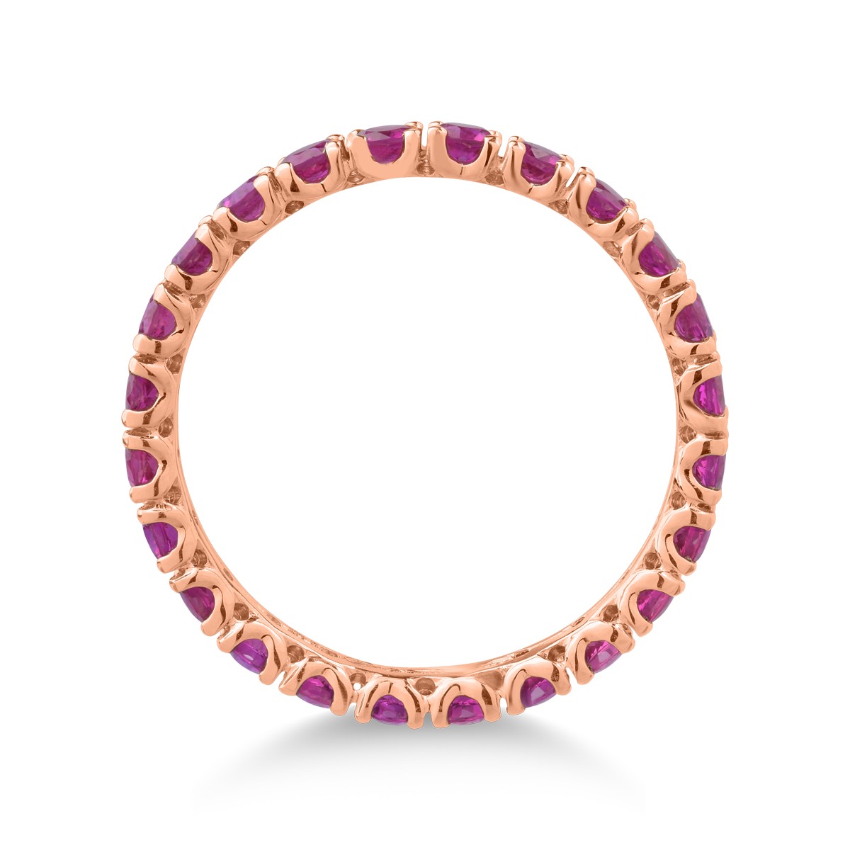 18 karátos rózsaszín arany gyűrű 1.55 karátos rubinokkal