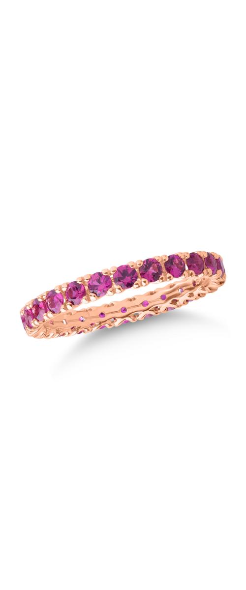 Безкраен пръстен от 18K розово злато с рубини 1,65 карата
