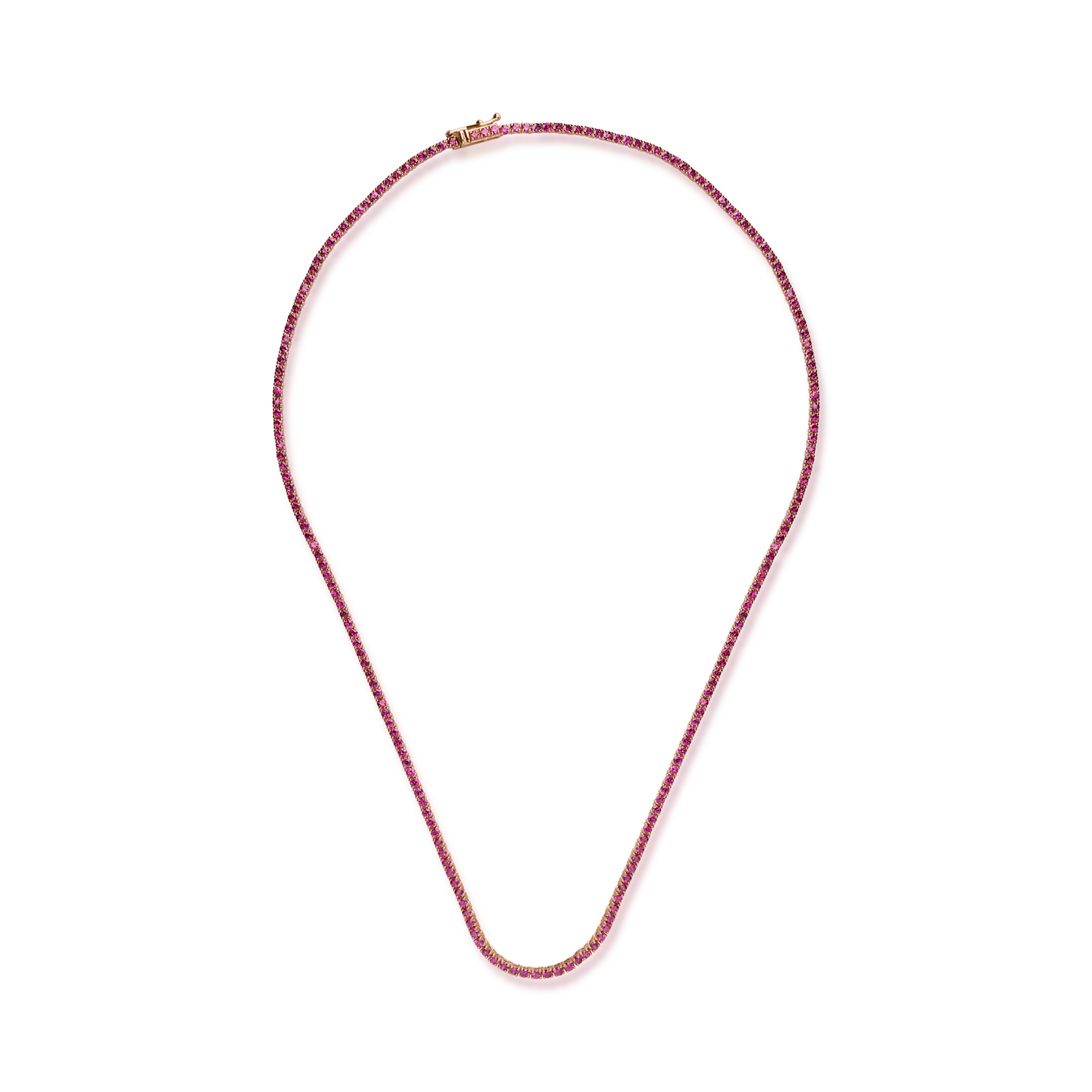 Rózsarany tenisz nyaklánc 5.48ct rubinokkal