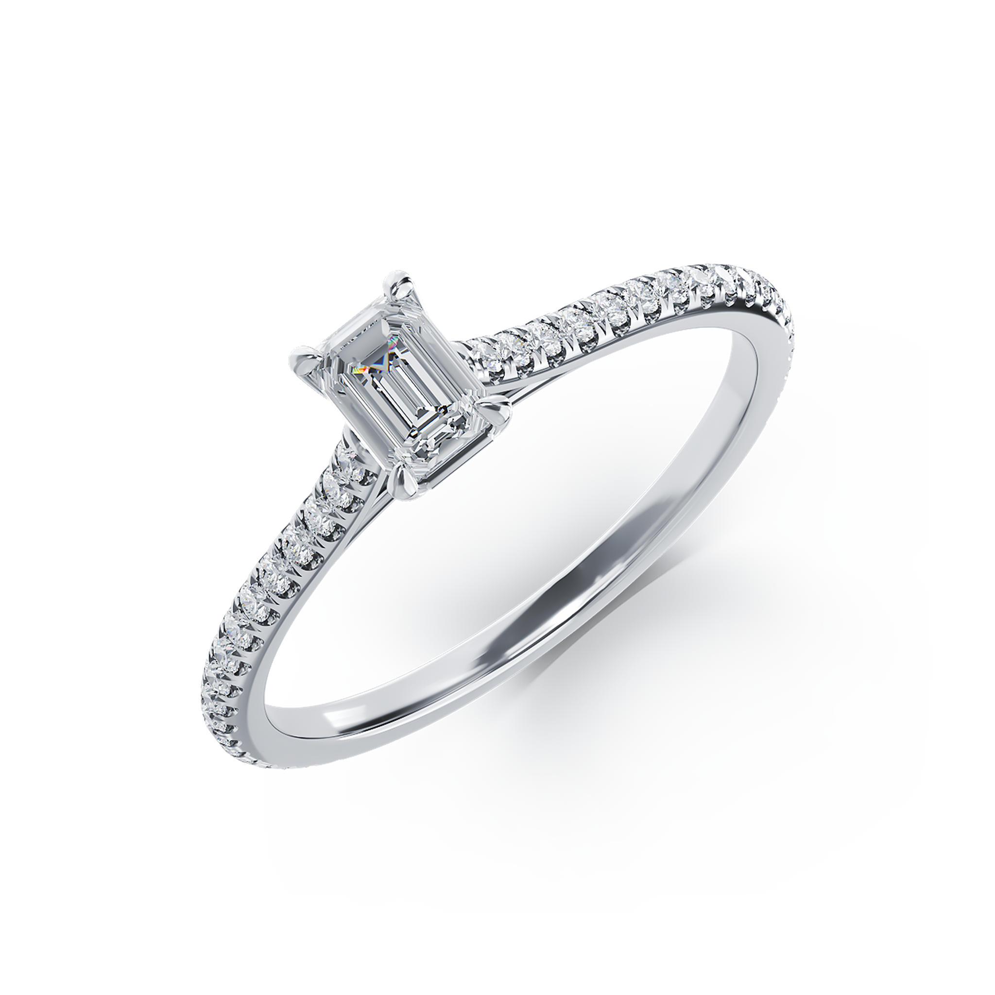 Platina eljegyzési gyűrű 0.3kt gyémánttal és 0.2kt gyémánttal