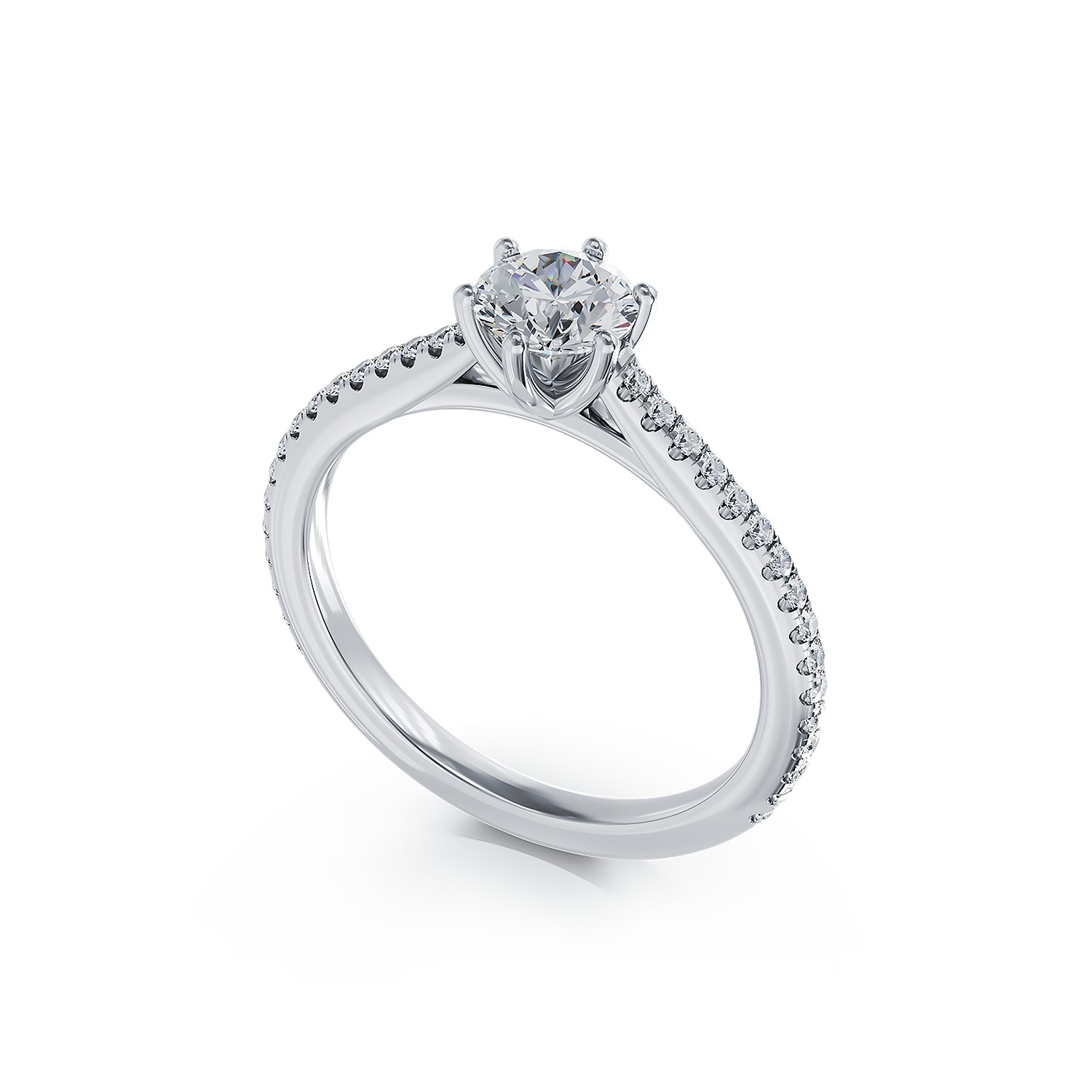Platynowy pierścionek zaręczynowy z brylantem 0.6ct i diamentami 0.18ct