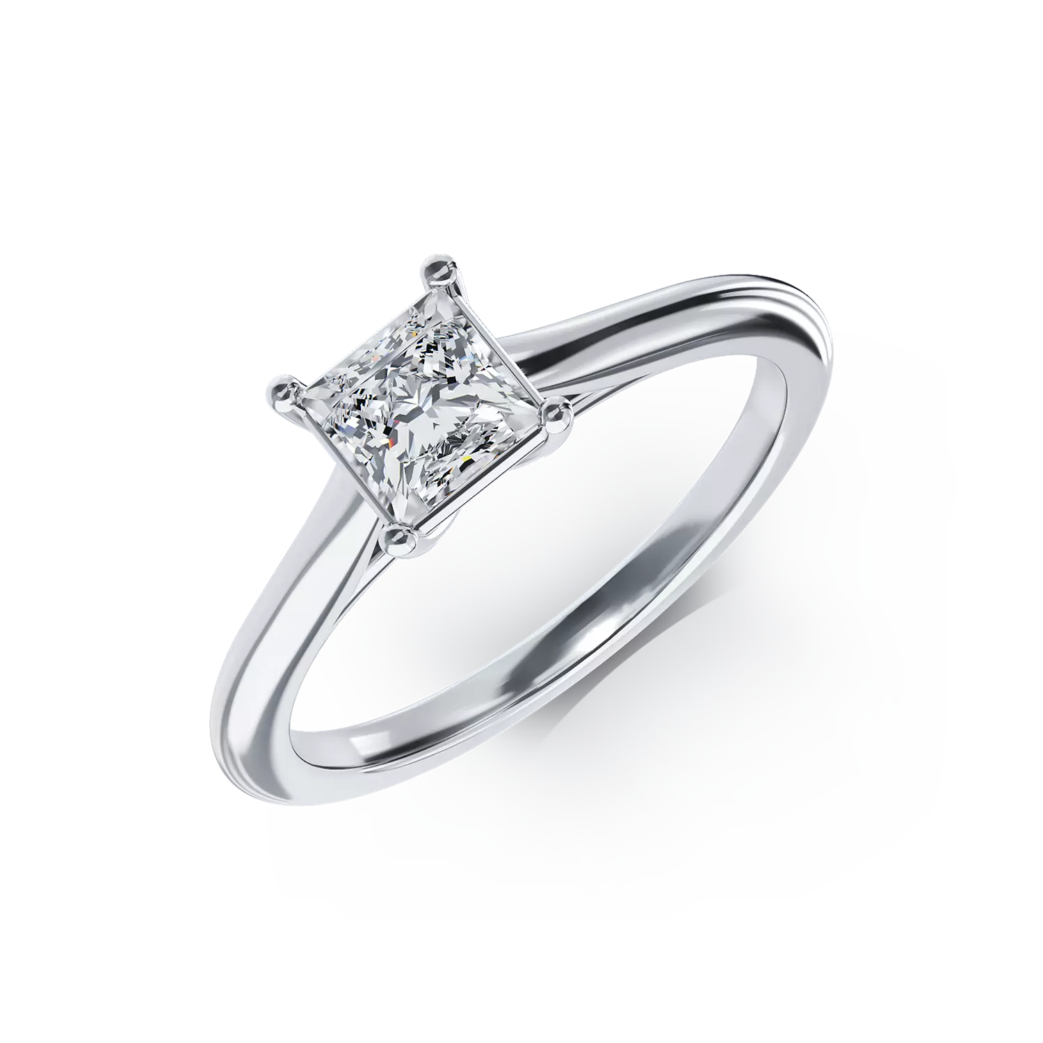 Platina eljegyzési gyűrű 0.6ct szoliter gyémánttal