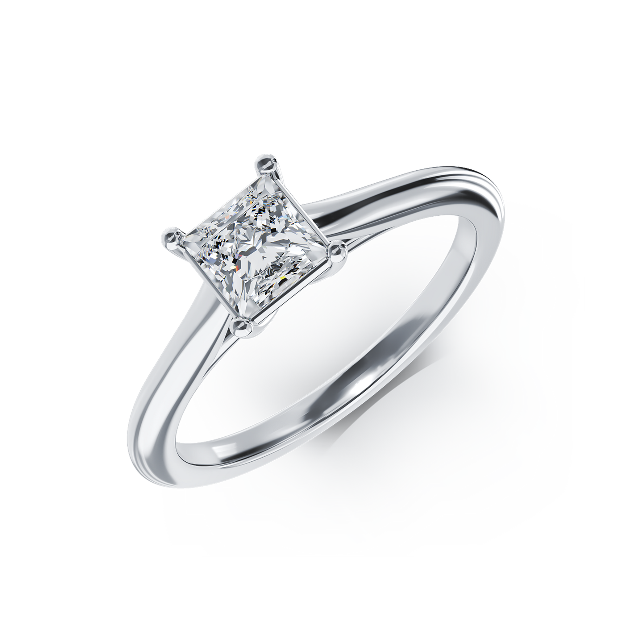 Platynowy pierścionek zaręczynowy z brylantem w pasjansie 0.6ct