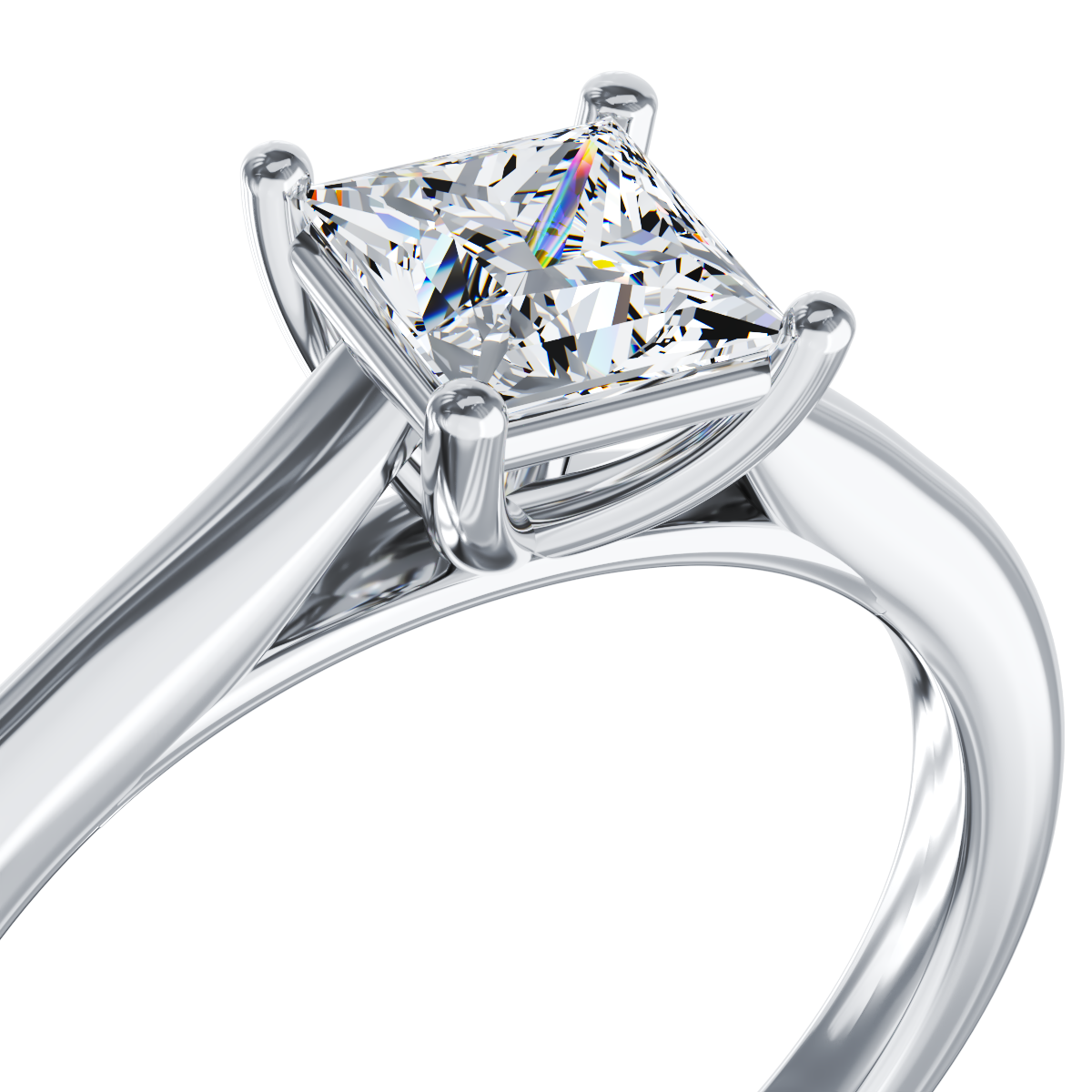 Poze Inel de logodna din platina cu un diamant solitaire de 0.61ct