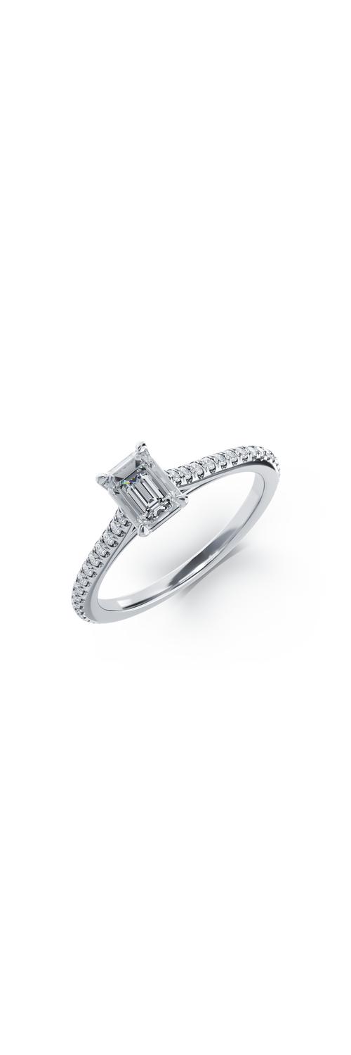 Inel de logodna din platina cu diamant de 0.6ct si diamante de 0.19ct