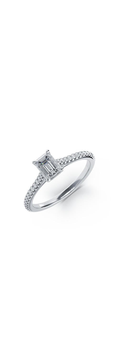 Platinum engagement ring with 0.5ct diamond and 0.2ct diamonds
