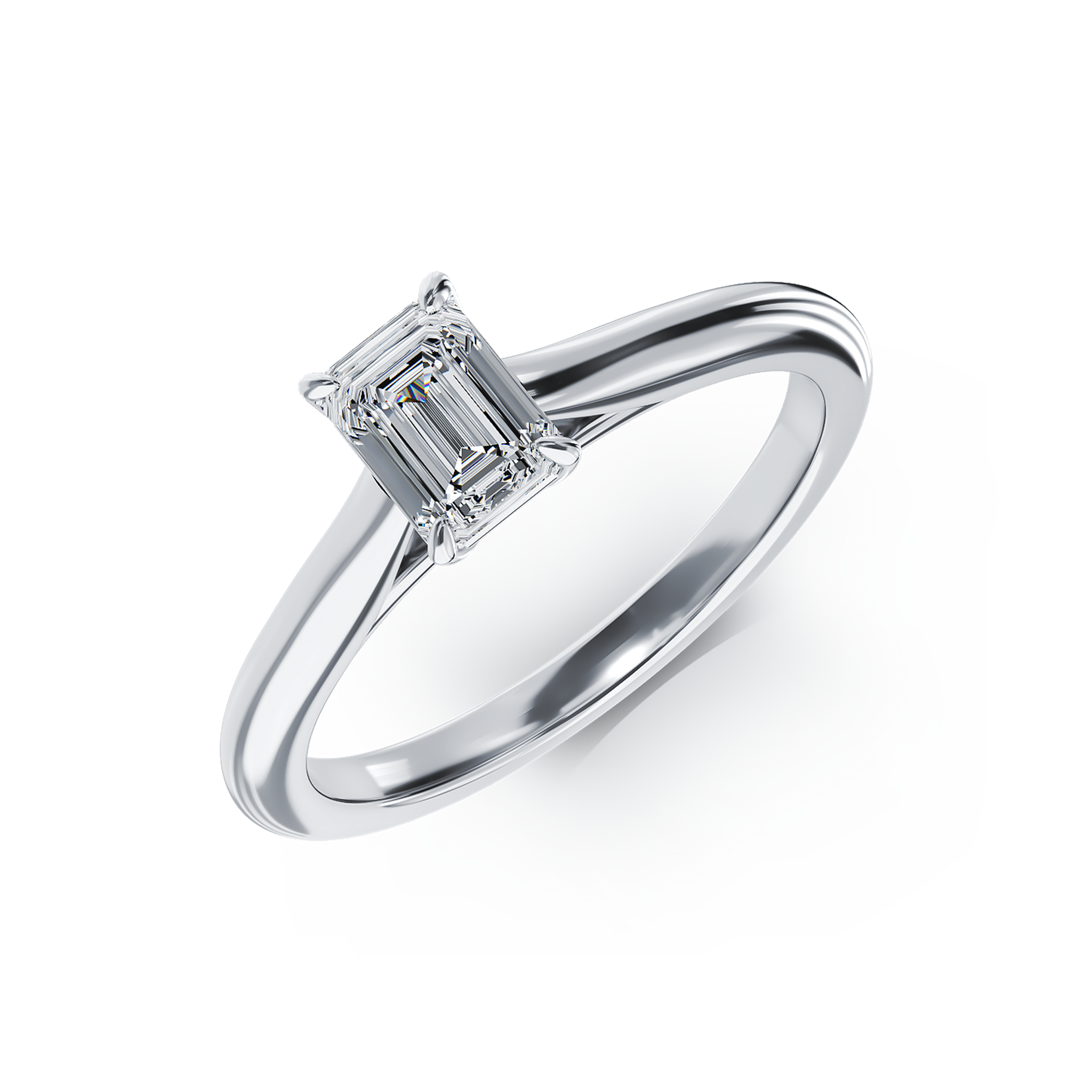 Platynowy pierścionek zaręczynowy z brylantem w pasjansie 0.6ct