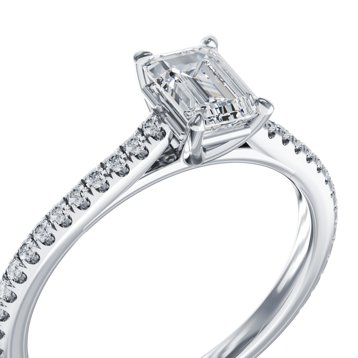 Platinum engagement ring with 0.61ct diamond and 0.2ct diamonds