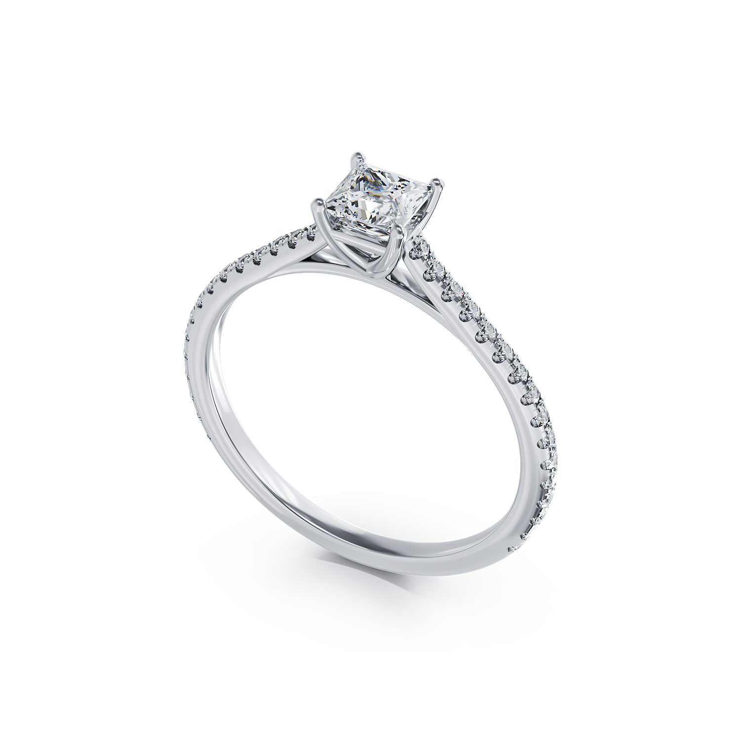 Poze Inel de logodna din platina cu diamant de 0.4ct si diamante de 0.19ct