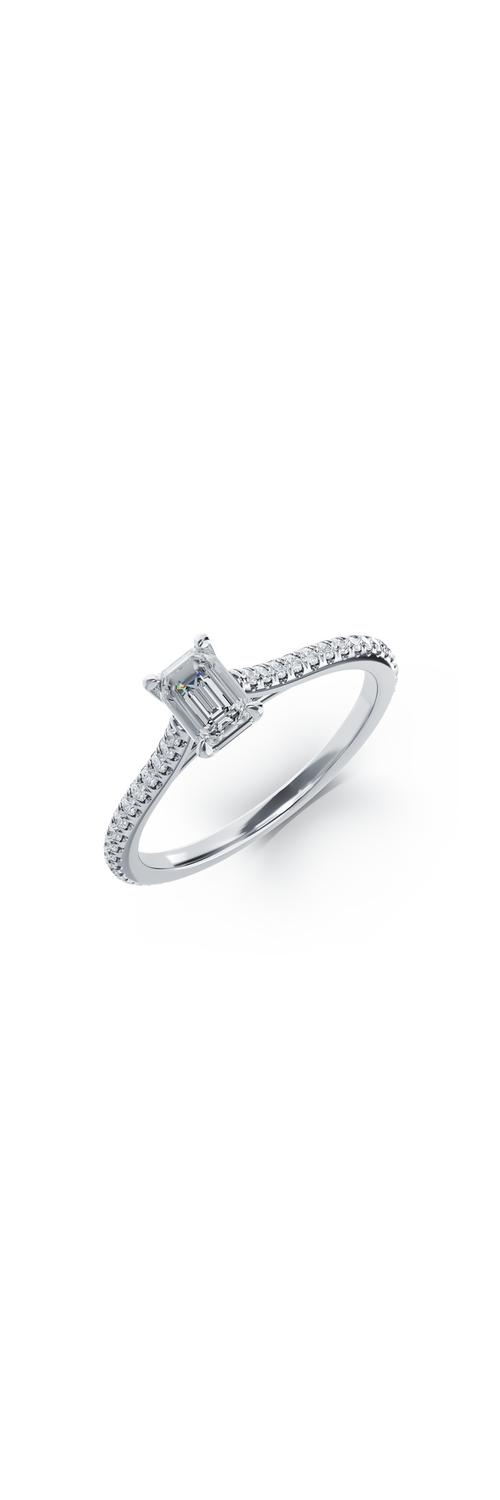 Inel de logodna din platina cu diamant de 0.4ct si diamante de 0.2ct