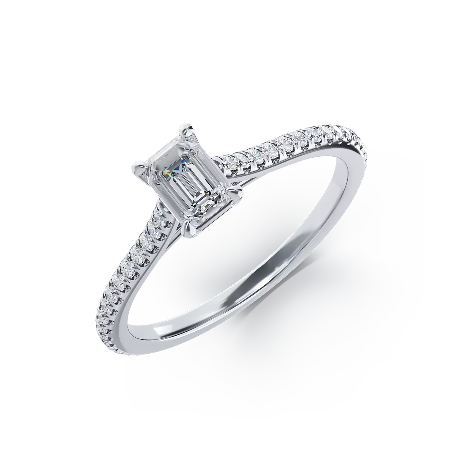 Inel de logodna din platina cu diamant de 0.4ct si diamante de 0.2ct
