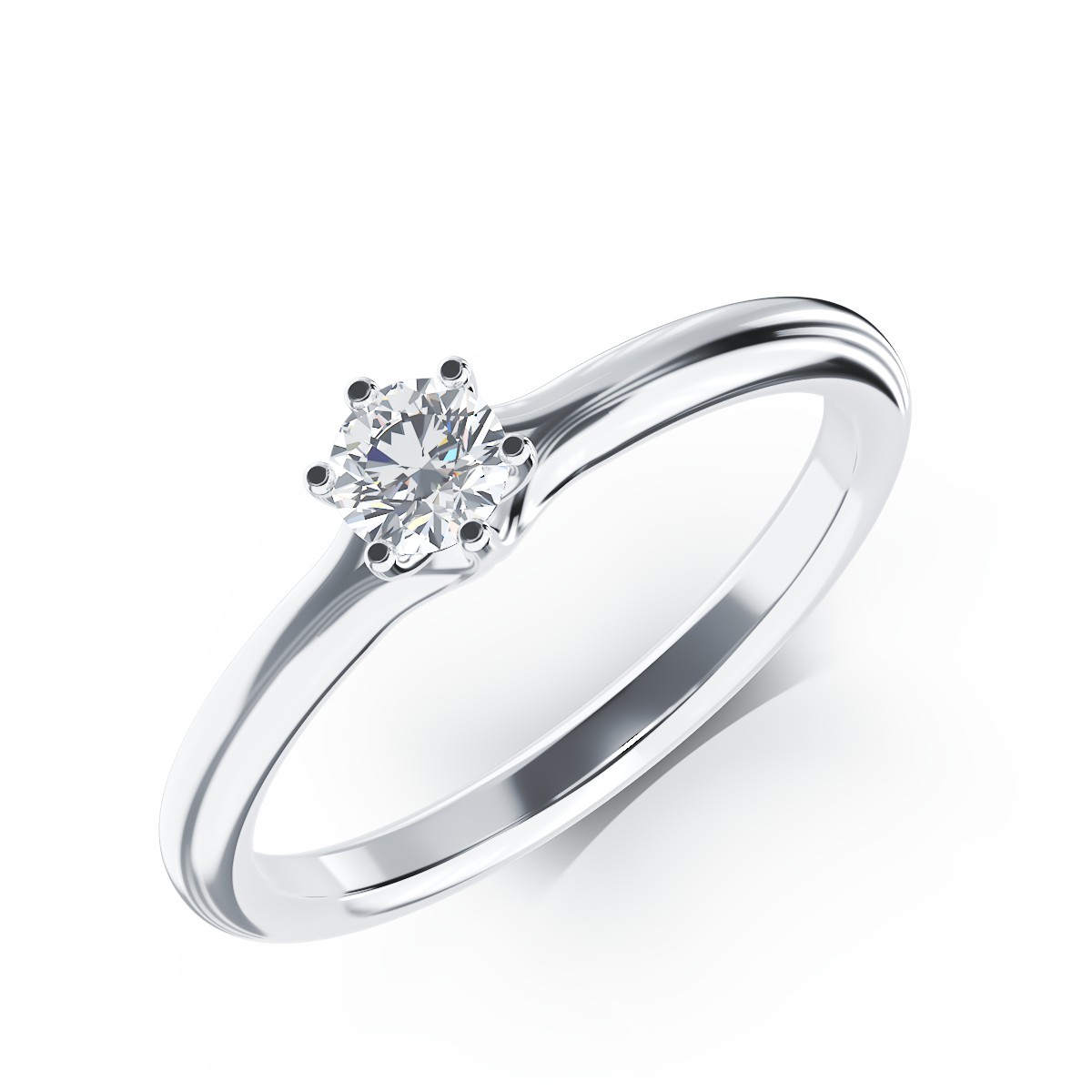 Inel de logodna din platina cu diamant solitaire de 0.205ct