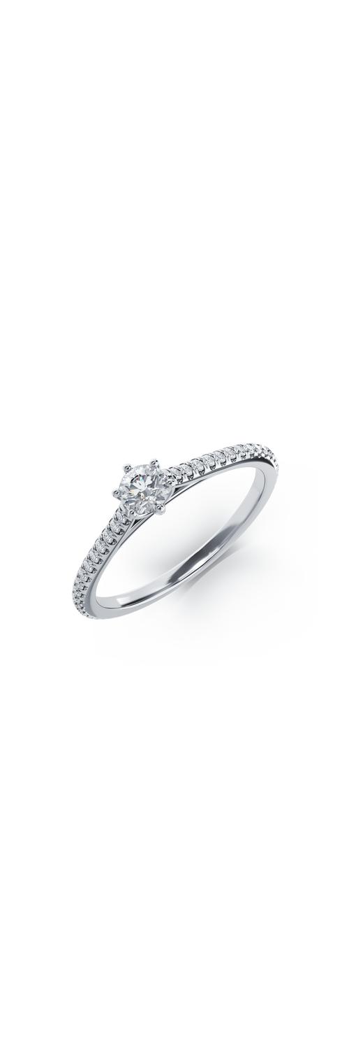 Платинен годежен пръстен с диамант от 0.2ct и диаманти от 0.167ct