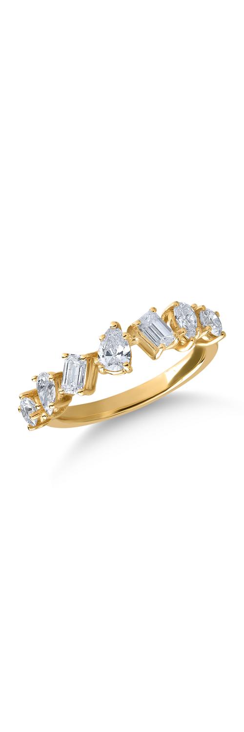 18K sárga arany gyűrű 1.14ct gyémántokkal