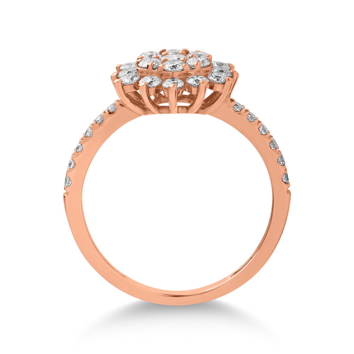 18K rózsa arany gyűrű 0.091ct gyémánttal és 0.701ct gyémánttal