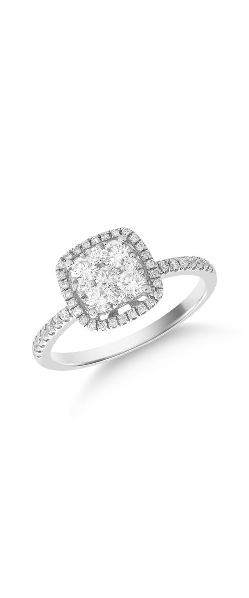 18K fehérarany gyűrű 0.592ct gyémántokkal