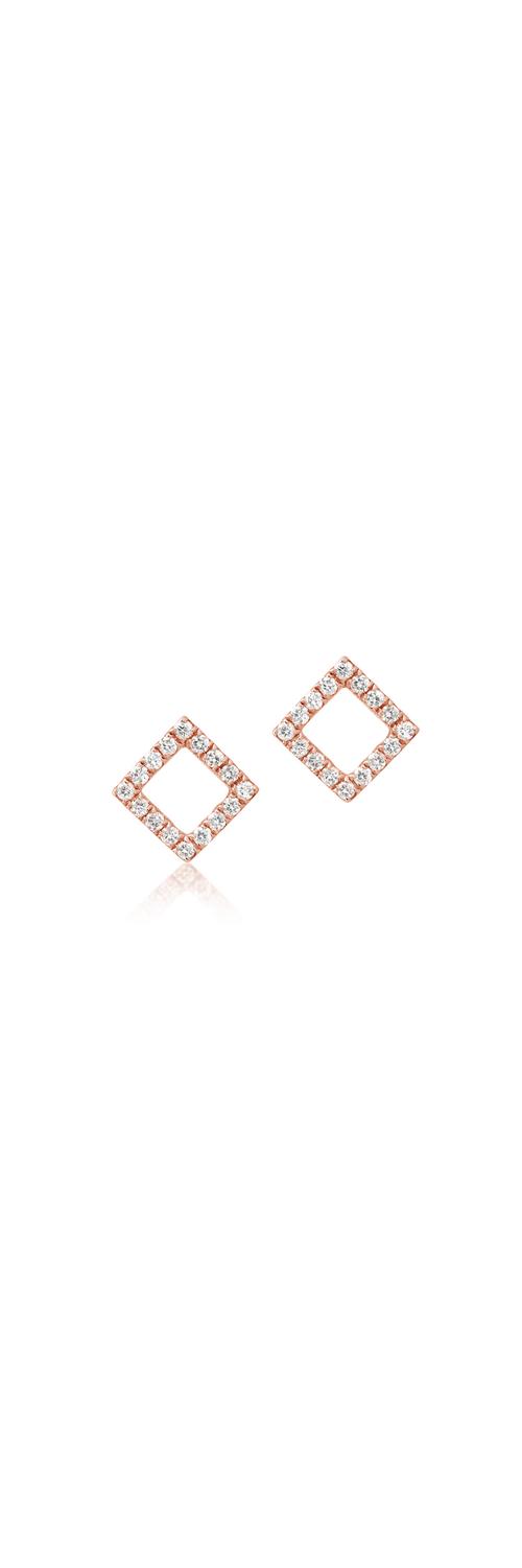 18K rose gold earrings with 0.088ct diamonds